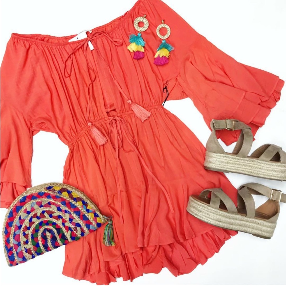 Gorgeous orange romper, NWT